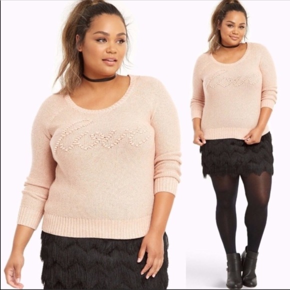 torrid Sweaters - Torrid Blush Love Sweater